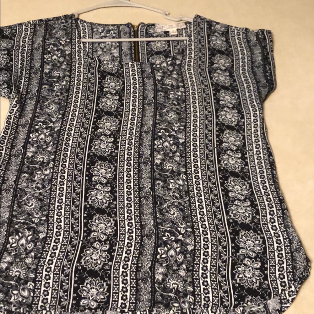 Pink Republic Black & White Blouse